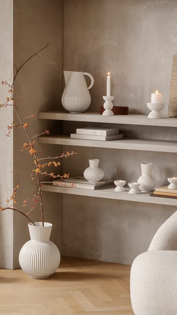 Lyngby Tura candle holder 14 cm - White - Lyngby Porcelæn