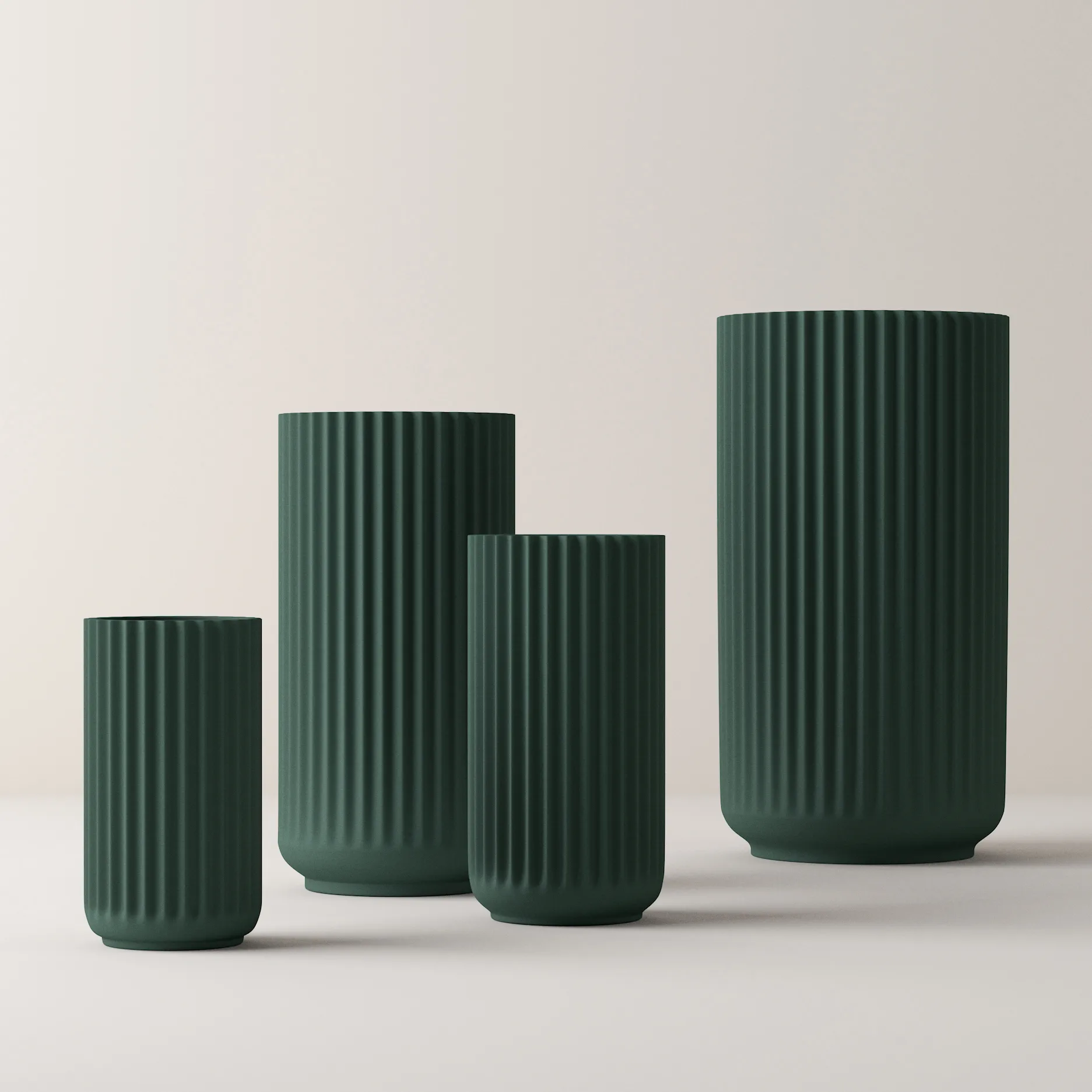 Lyngby vase Copenhagen green matt, 25 cm Lyngby Porcelæn