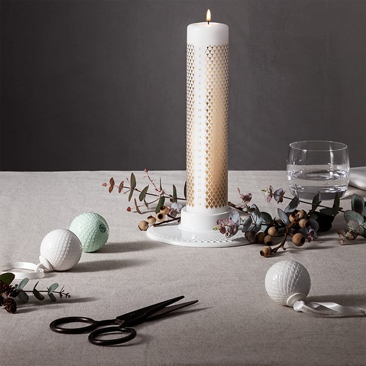 Rhombe block candle holder - White - Lyngby Porcelæn