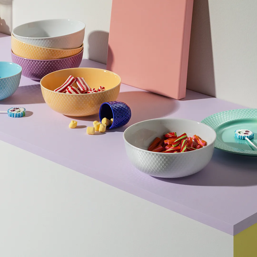 Rhombe bowl Ø15.5 cm, Sand Lyngby Porcelæn