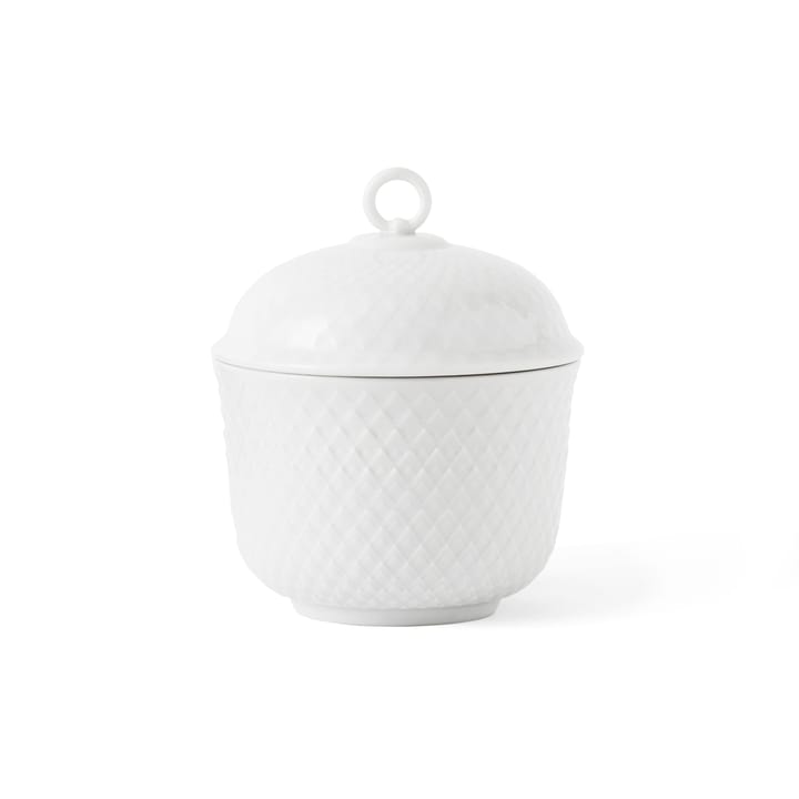 Rhombe bowl with lid Ø8.5 cm - White - Lyngby Porcelæn