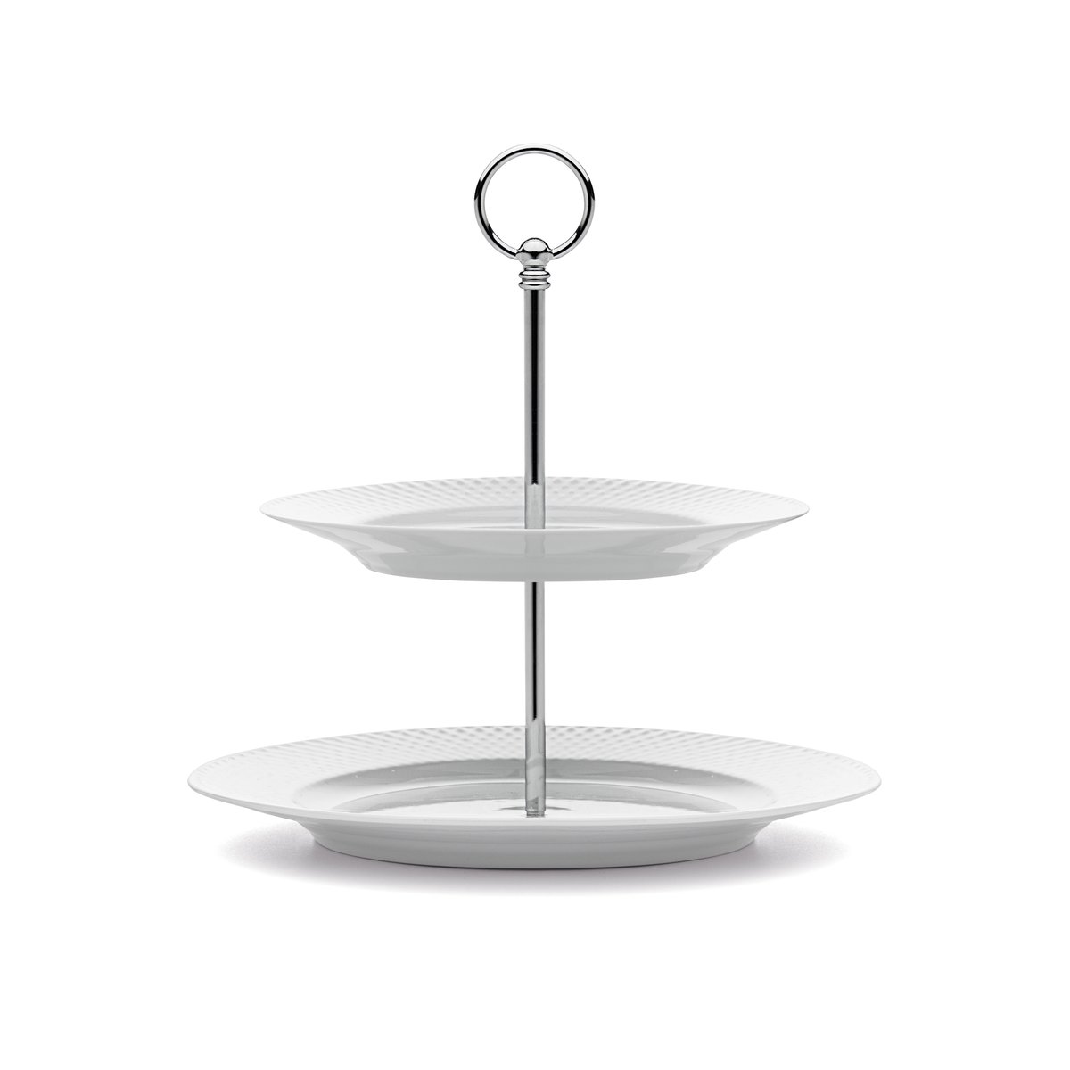 Lyngby Porcelæn Rhombe cake dish o 27 cm white | Scandinavian Design | Serving platters & dishes | White