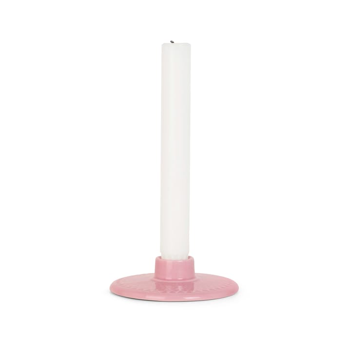 Rhombe candle holder 3 cm - Pink - Lyngby Porcelæn