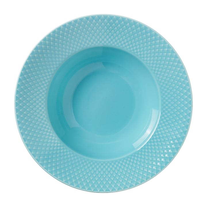 Rhombe deep  plate Ø24.5 cm - Turquoise - Lyngby Porcelæn