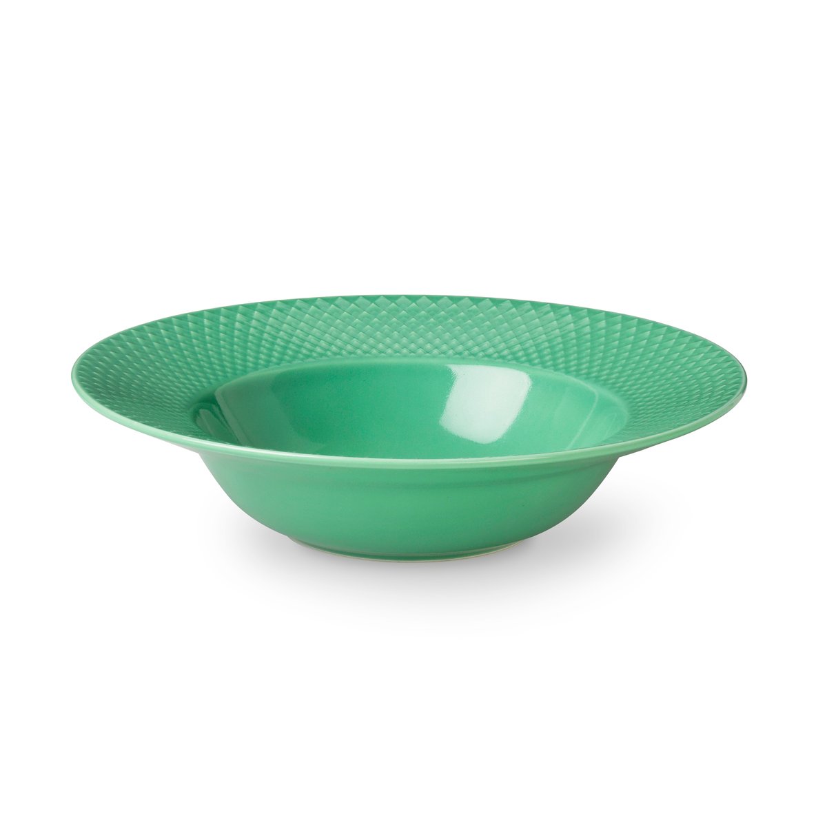 Lyngby Porcelæn Rhombe deep plate green 24.5 cm | Scandinavian Design | Deep plates | Green