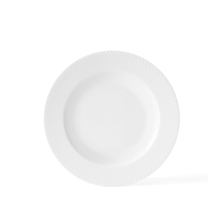 Rhombe deep  plate white - Ø 23 cm - Lyngby Porcelæn