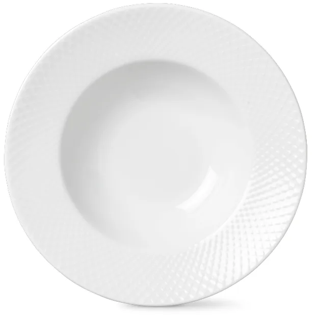 Rhombe deep plate white, Ø 24.5 cm Lyngby Porcelæn