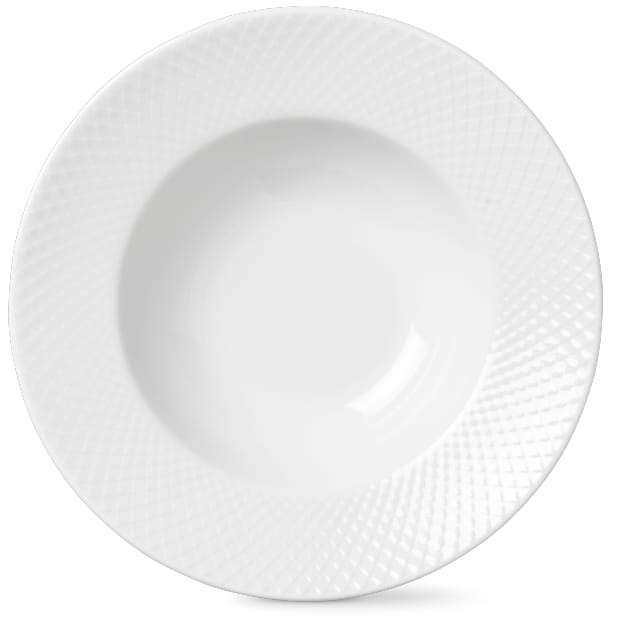 Rhombe deep  plate white - Ø 24.5 cm - Lyngby Porcelæn