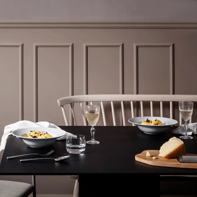 Rhombe deep plate white, Ø 24.5 cm Lyngby Porcelæn