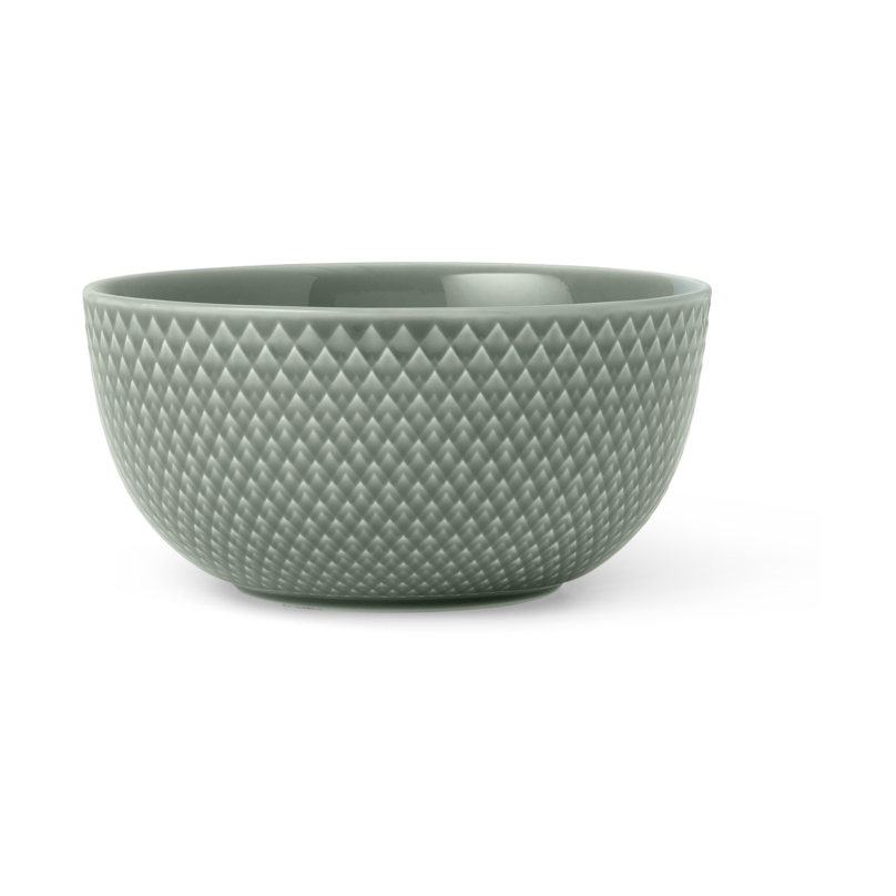 Lyngby Porcelæn Rhombe Earth Bowl o13 cm Moss | Scandinavian Design | Fruit bowls | Green