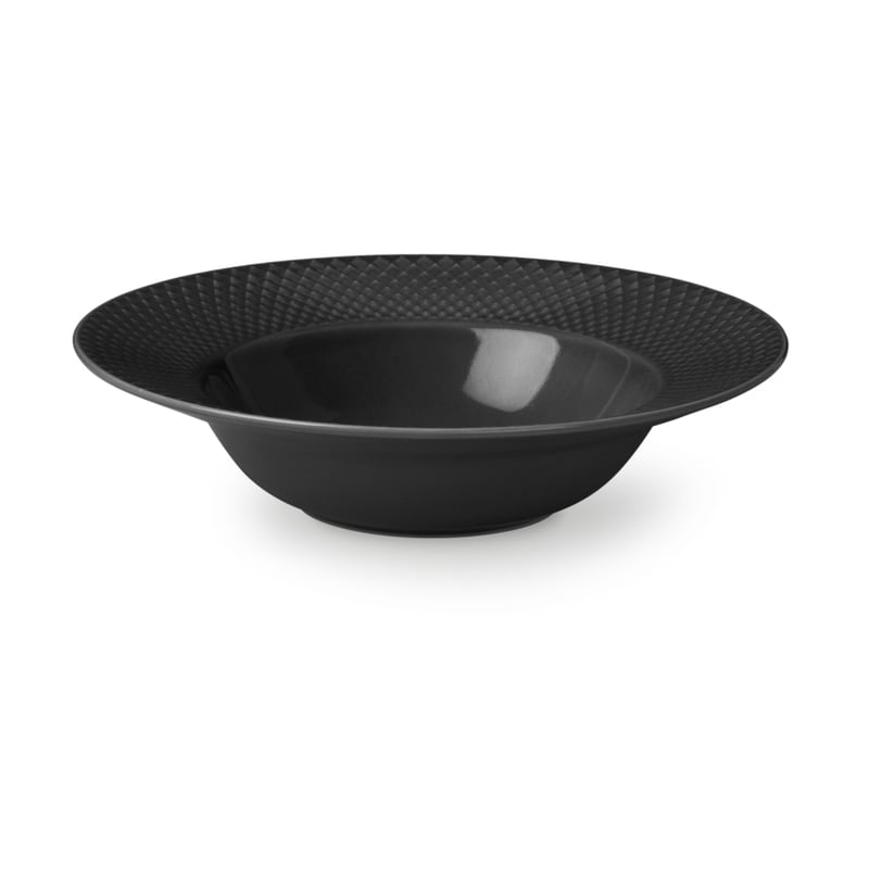 Lyngby Porcelæn Rhombe Earth deep plate Ø24.5 cm Slate