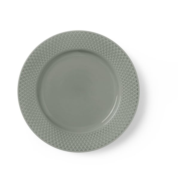 Lyngby Porcelæn Rhombe Earth lunch plate Ø21 cm Moss