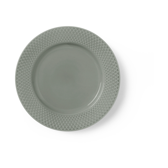 Lyngby Porcelæn Rhombe Earth lunch plate Ø21 cm Moss