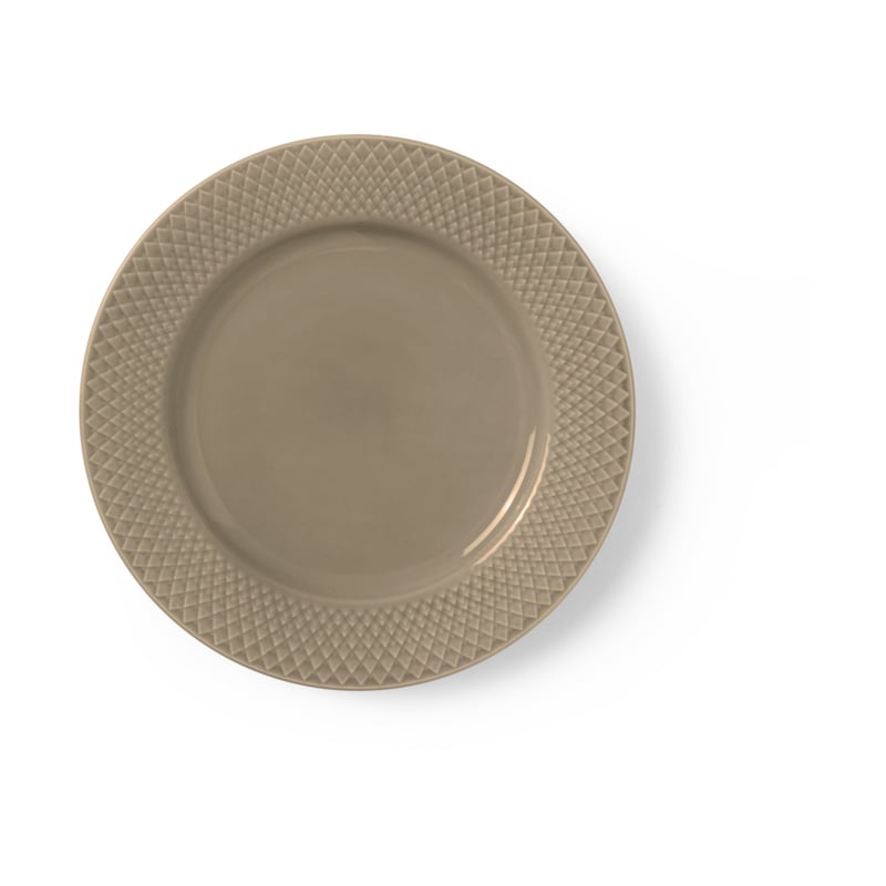 Lyngby Porcelæn Rhombe Earth lunch plate Ø23 cm Clay