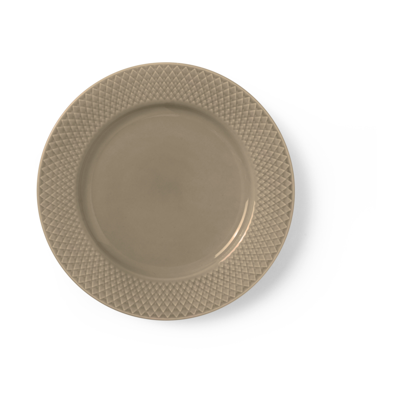 Lyngby Porcelæn Rhombe Earth lunch plate Ø23 cm Clay