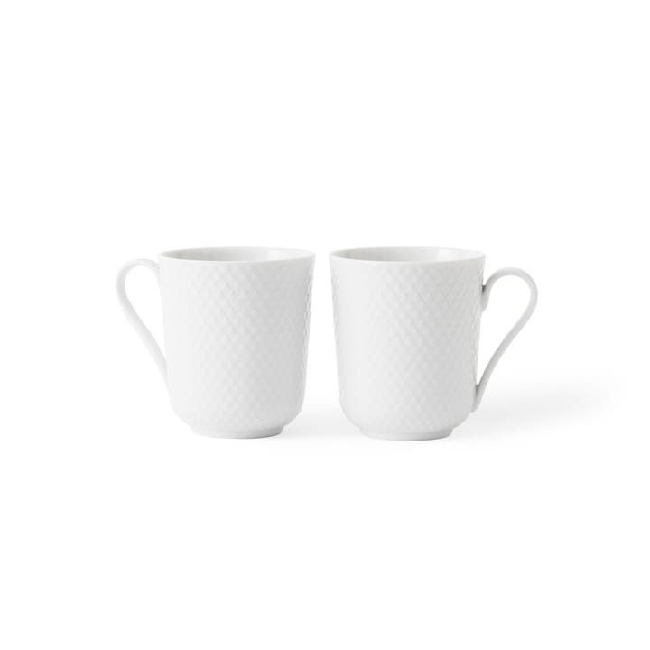 Rhombe mug 33 cl 2-pack - white - Lyngby Porcelæn