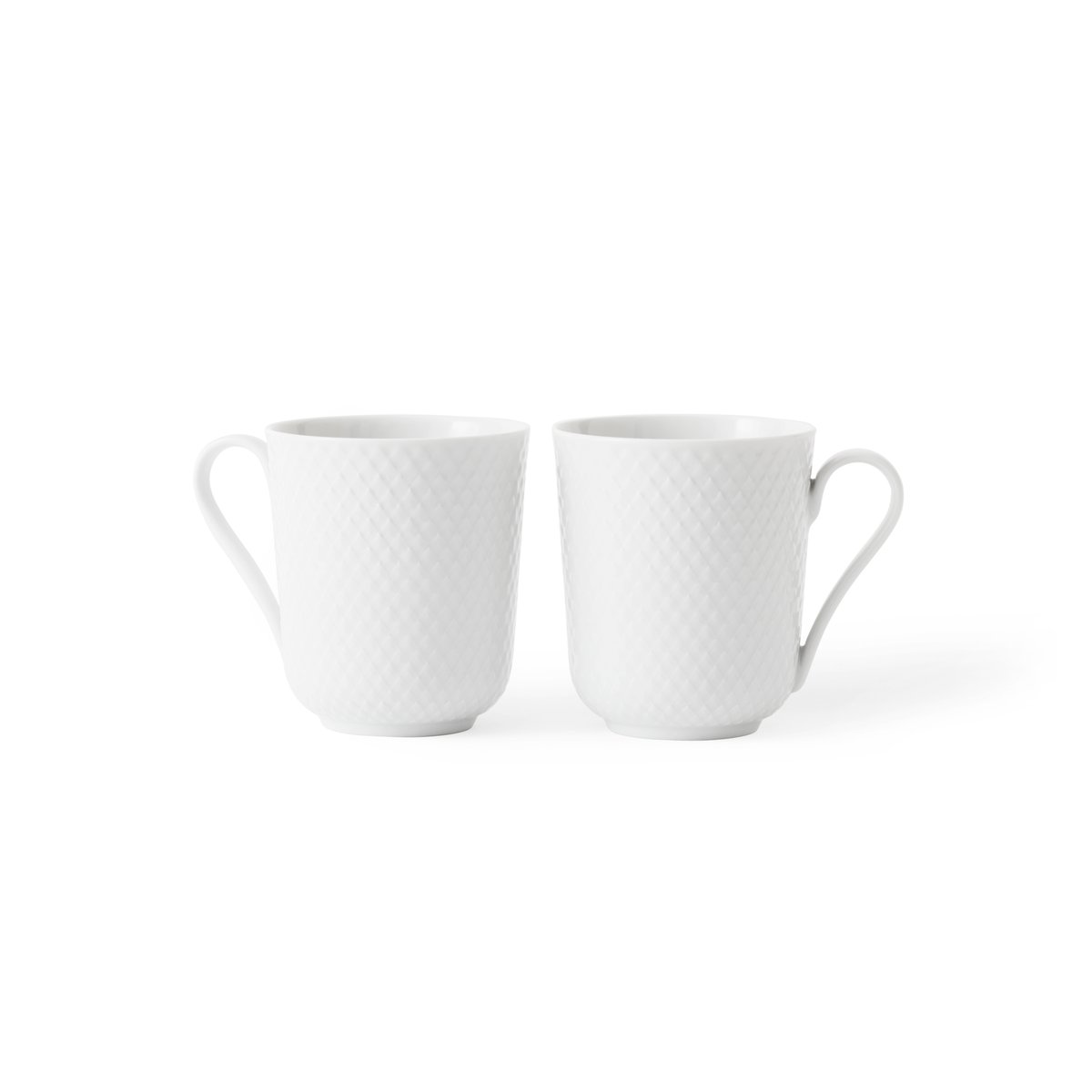 Lyngby Porcelæn Rhombe mug 33 cl 2-pack white | Scandinavian Design | Coffee cups | White