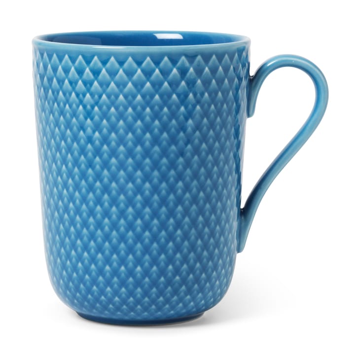 Rhombe mug with handle 33 cl - Blue - Lyngby Porcelæn
