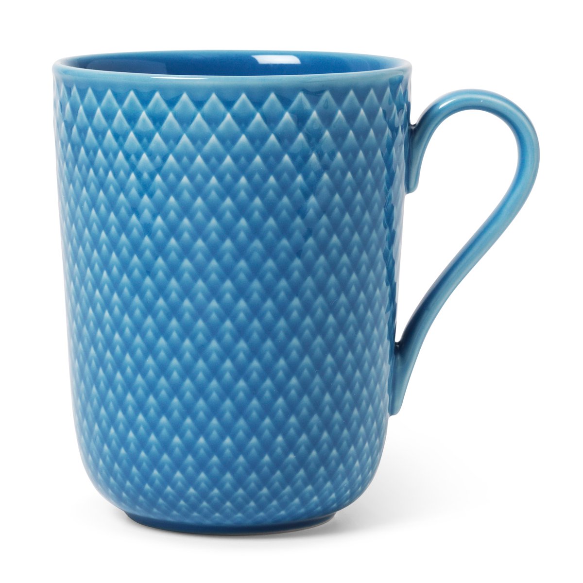 Lyngby Porcelæn Rhombe mug with handle 33 cl Blue | Scandinavian Design | Coffee cups | Blue