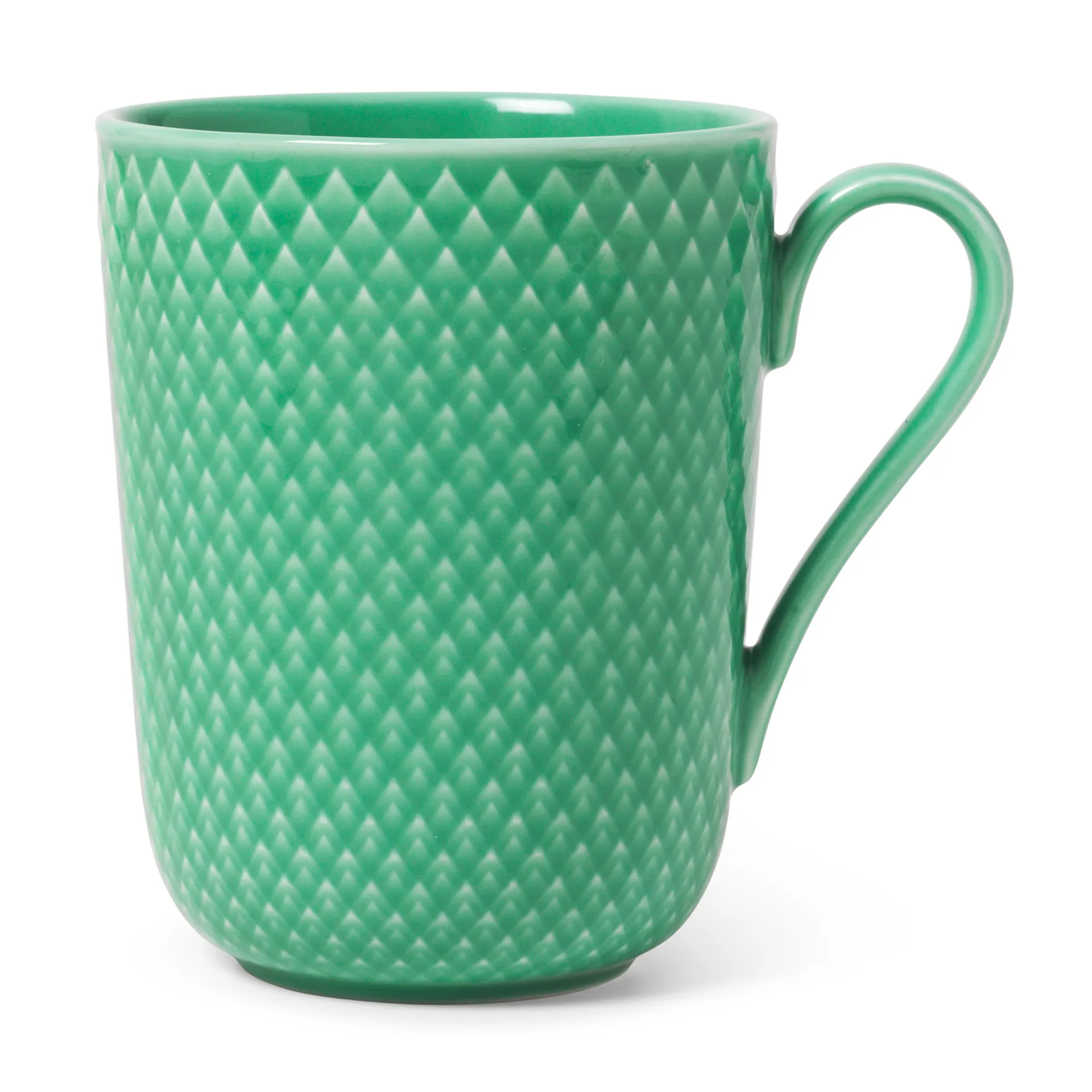 Rhombe mug with handle 33 cl, Green Lyngby Porcelæn