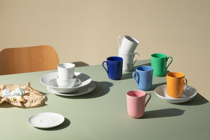 Rhombe mug with handle 33 cl - Pink - Lyngby Porcelæn