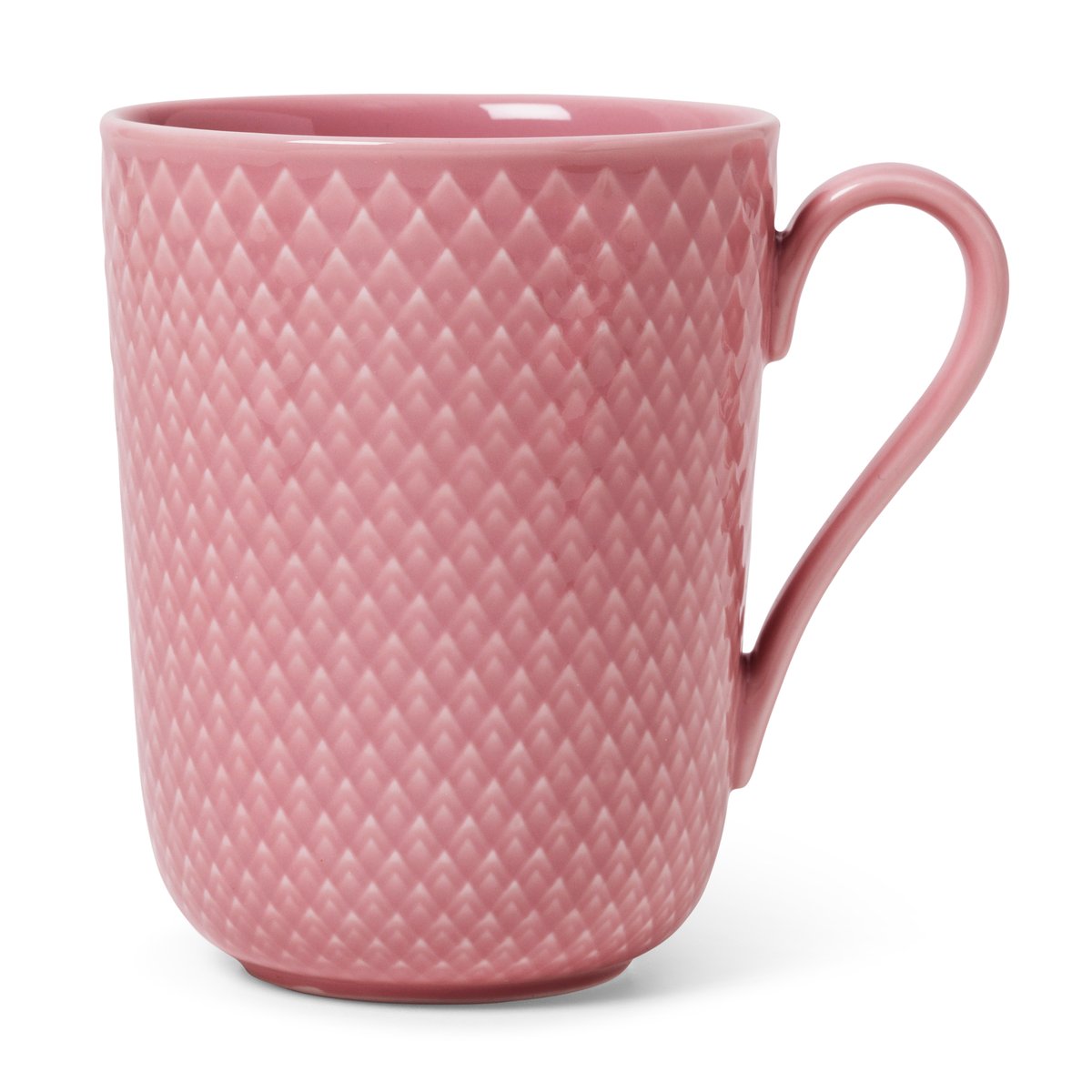Lyngby Porcelæn Rhombe mug with handle 33 cl Pink | Scandinavian Design | Coffee cups | Pink