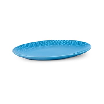 Rhombe oval serving plate 21.5x28.5 cm - Blue - Lyngby Porcelæn