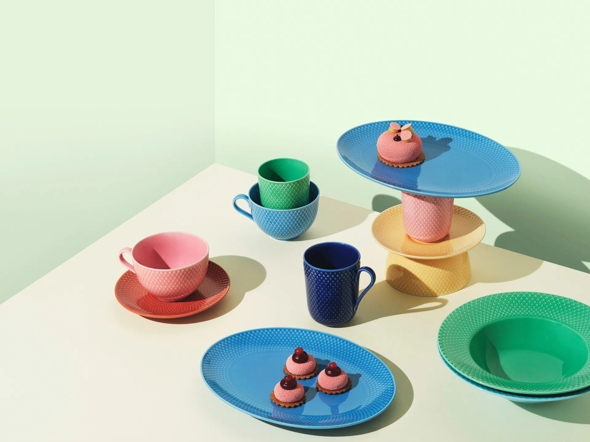 Rhombe oval serving plate 21.5x28.5 cm, Blue Lyngby Porcelæn