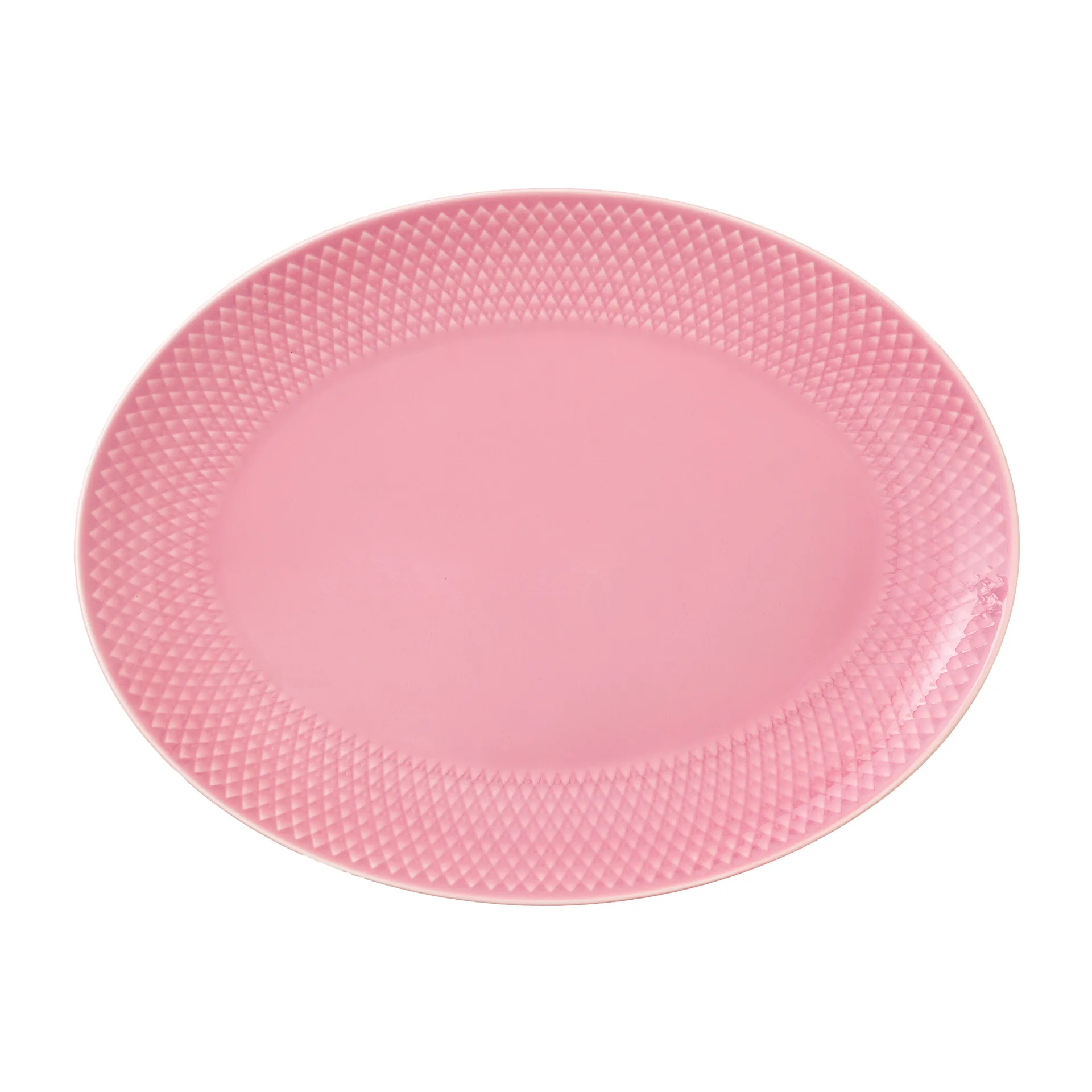 Rhombe oval serving plate 21.5x28.5 cm, Pink Lyngby Porcelæn