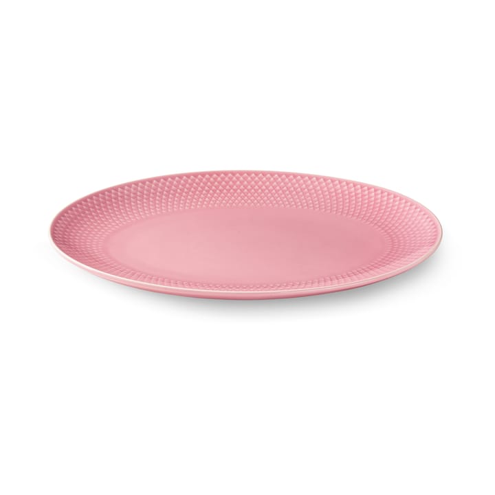 Rhombe oval serving plate 21.5x28.5 cm - Pink - Lyngby Porcelæn