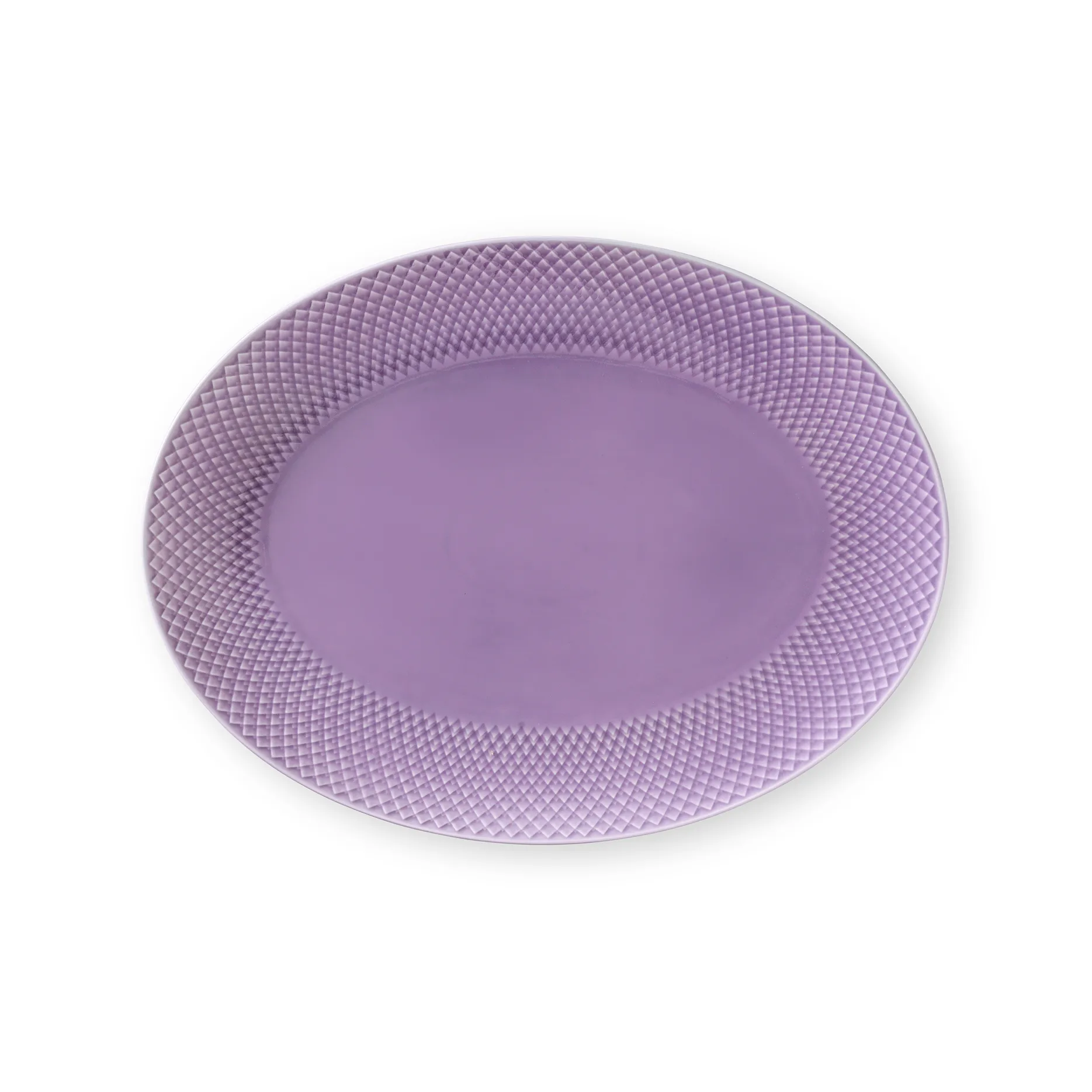 Rhombe oval serving saucer 35x26,5 cm, light purple Lyngby Porcelæn