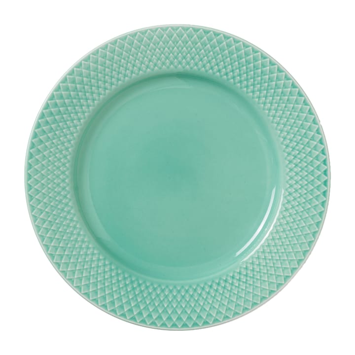 Rhombe plate Ø21 cm - Aqua - Lyngby Porcelæn