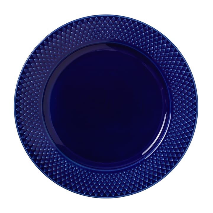 Rhombe plate Ø23 cm - Dark blue - Lyngby Porcelæn