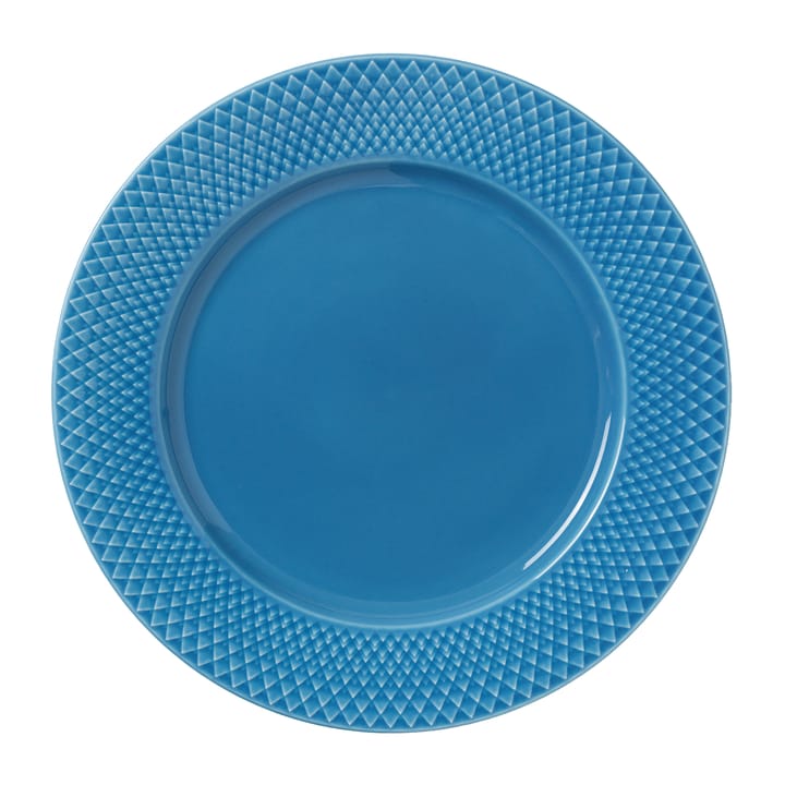 Rhombe plate Ø27 cm - Blue - Lyngby Porcelæn
