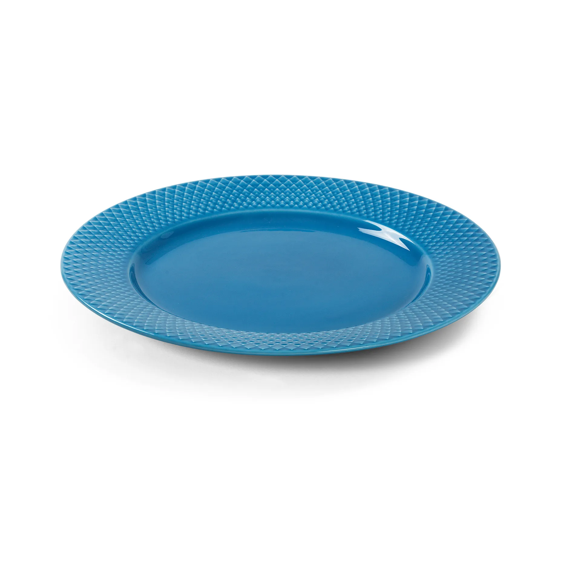 Rhombe plate Ø27 cm, Blue Lyngby Porcelæn
