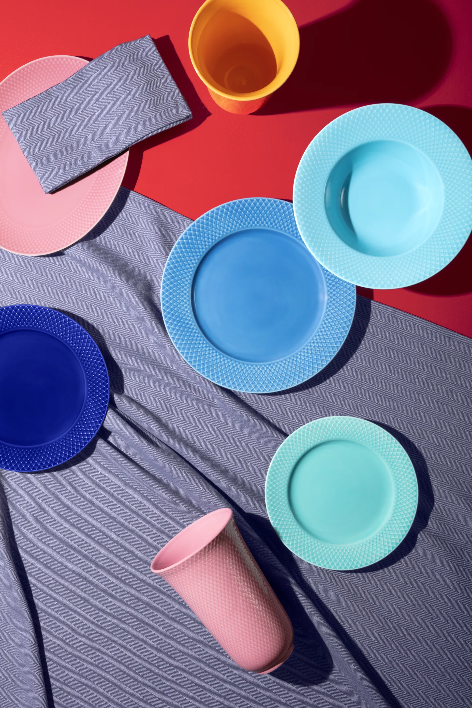 Rhombe plate Ø27 cm, Blue Lyngby Porcelæn