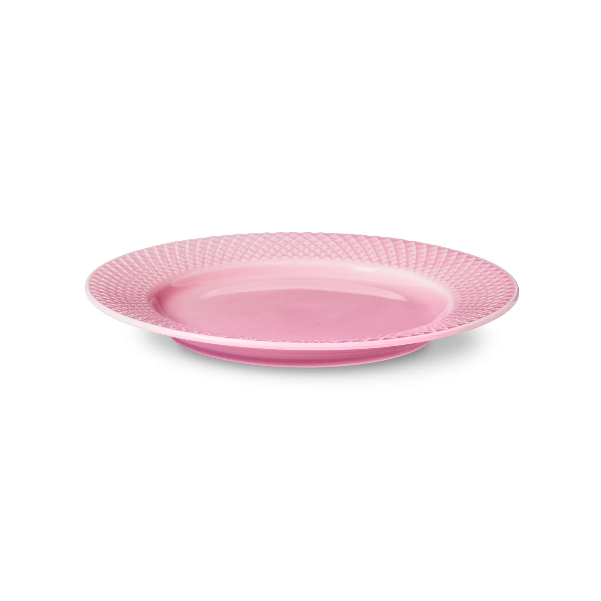 Rhombe plate pink, 21 cm Lyngby Porcelæn