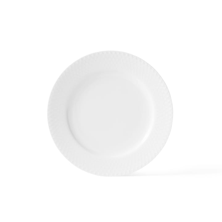 Rhombe plate white - Ø 21 cm - Lyngby Porcelæn