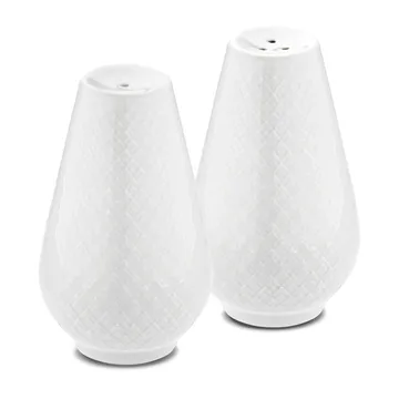 Rhombe salt & pepparset - White - Lyngby Porcelæn