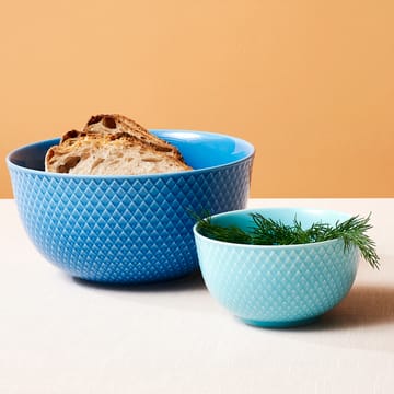 Rhombe serving bowl Ø 17.5 cm - blue - Lyngby Porcelæn
