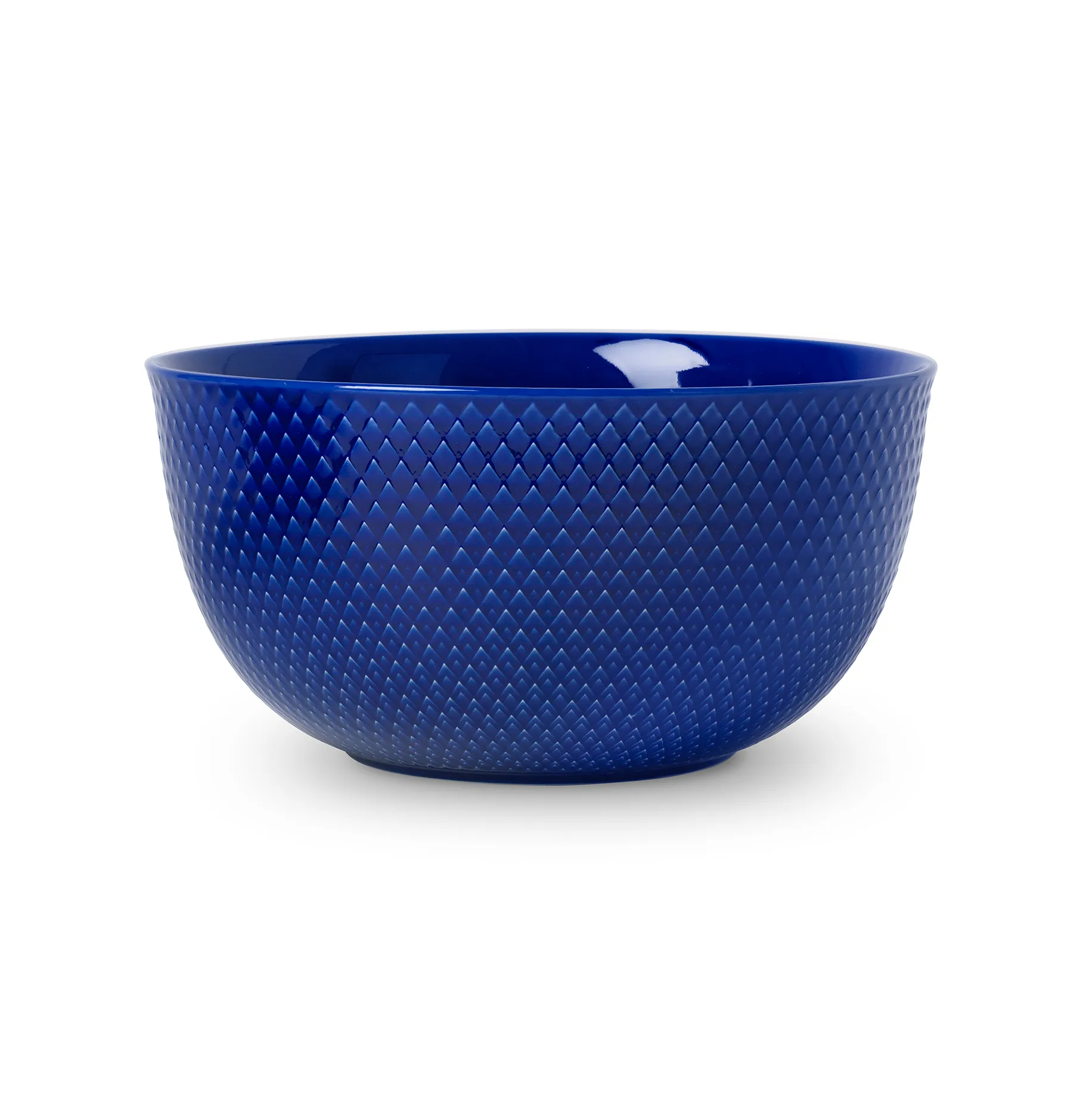 Rhombe serving bowl Ø22 cm, dark blue Lyngby Porcelæn