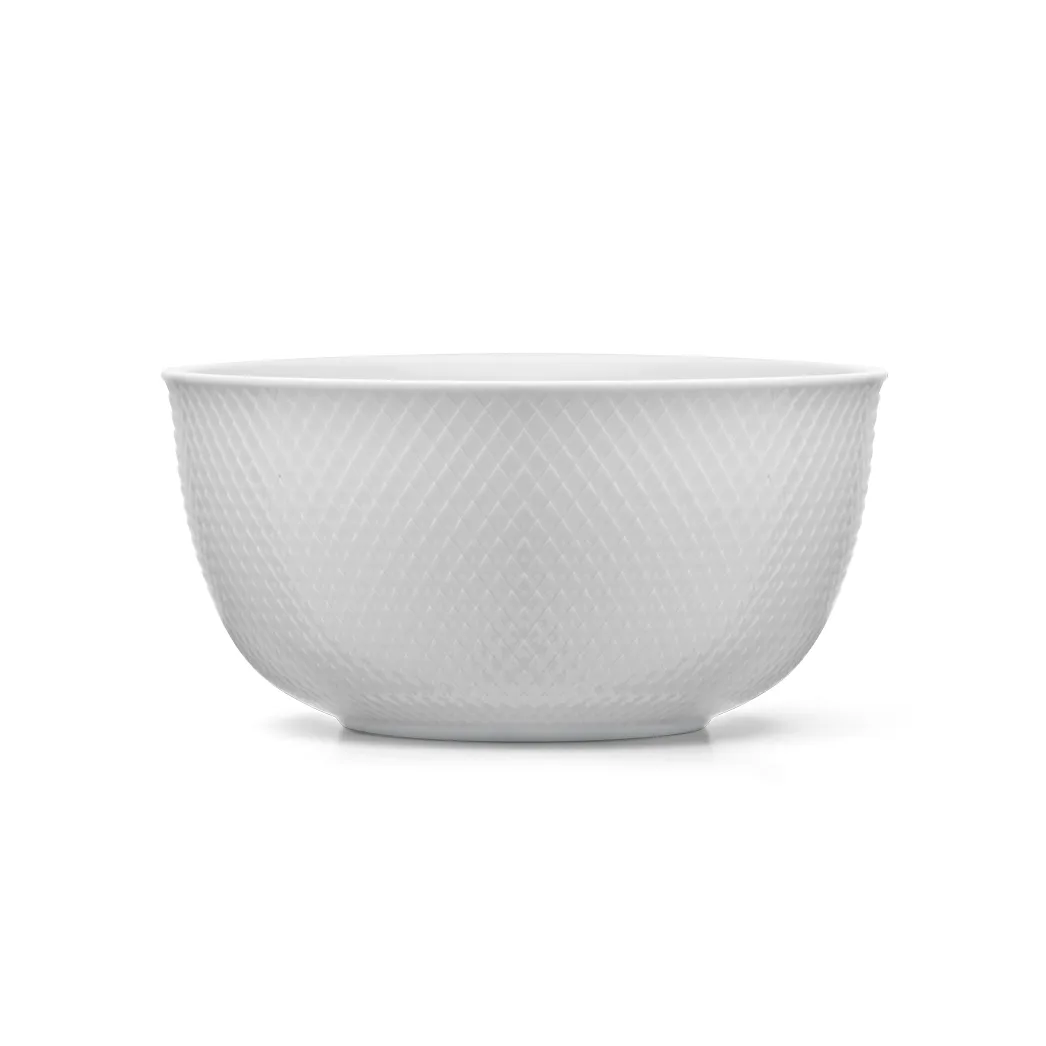 Rhombe serving bowl Ø22 cm, white Lyngby Porcelæn