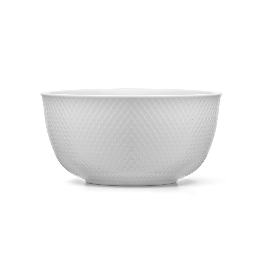 Lyngby Porcelæn Rhombe serving bowl o22 cm white | Scandinavian Design | Serving bowls | White