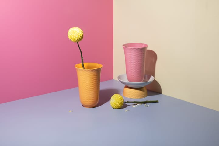 Rhombe vase 20 cm - Pink - Lyngby Porcelæn