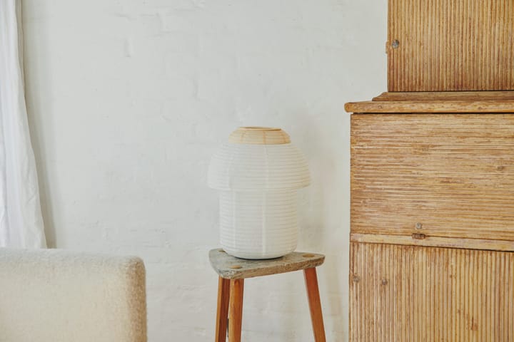 Papier Double table lamp Ø30 cm - Soft yellow - Made By Hand