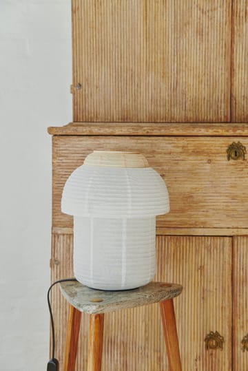 Papier Double table lamp Ø30 cm - Soft yellow - Made By Hand