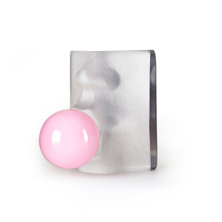 Bubbles glass sculpture - White-pink - Målerås Glasbruk