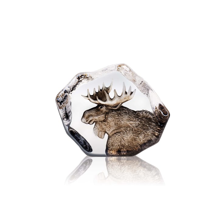 Elk Wildlife Ltd Ed 299 ex glass sculpture - 11x9,5 cm - Målerås Glasbruk