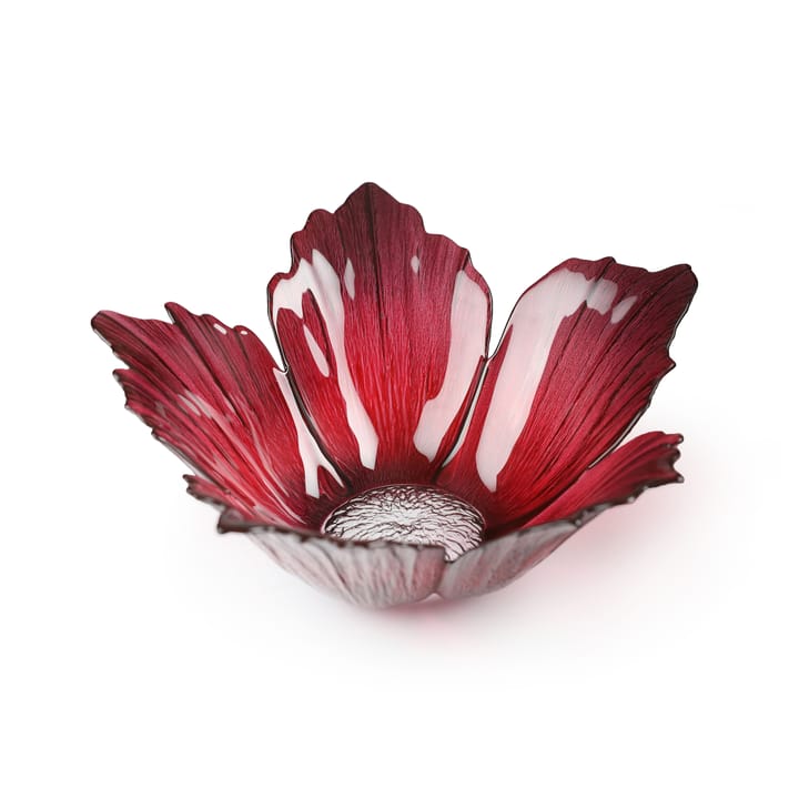 Fleur glass bowl red pink - large Ø23 cm - Målerås Glasbruk