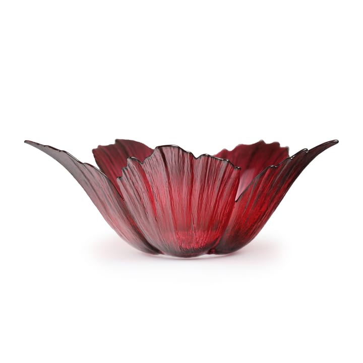 Fleur glass bowl red pink - large Ø23 cm - Målerås Glasbruk